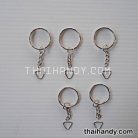 ห่วงพวงกุญแจ พร้อมโซ่ข้อต่อสามเหลี่ยม ขนาด 2 cm  บรรจุ 5 อัน สีนิเกิ้ล
