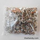 ห่วงพวงกุญแจ พร้อมโซ่ข้อต่อสามเหลี่ยม ขนาด 2 cm  บรรจุ 100 อัน สีนิเกิ้ล