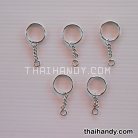 ห่วงพวงกุญแจ พร้อมโซ่ข้อต่อกลม ขนาด 2 cm  บรรจุ 100 อัน สีนิเกิ้ล รูป 2
