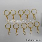 ห่วงพวงกุญแจ พร้อมโซ่ข้อต่อสามเหลี่ยม ขนาด 2 cm  บรรจุ 100 อัน สีทอง รูป 2