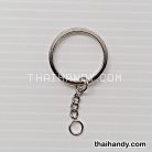 ห่วงพวงกุญแจแบนหนา พร้อมโซ่ข้อต่อกลม ขนาด 2.5 cm  บรรจุ 50 อัน สีนิเกิ้ล รูป 2