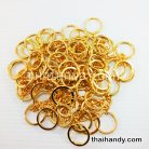 ห่วงพวงกุญแจแบนหนา พร้อมโซ่ข้อต่อสามเหลี่ยม ขนาด 2 cm  บรรจุ 100 อัน สีทอง