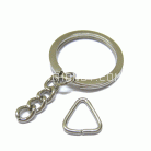 ห่วงพวงกุญแจแบนหนา พร้อมโซ่ข้อต่อสามเหลี่ยม ขนาด 2 cm  บรรจุ 100 อัน สีทอง รูป 3