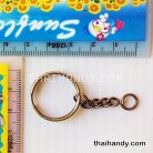 ห่วงพวงกุญแจ พร้อมโซ่ข้อต่อกลม ขนาด 2 cm  บรรจุ 5 อัน สีทองรมดำ รูป 2