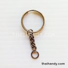 ห่วงพวงกุญแจ พร้อมโซ่ข้อต่อกลม ขนาด 2 cm  บรรจุ 5 อัน สีทองรมดำ รูป 3