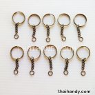 ห่วงพวงกุญแจ พร้อมโซ่ข้อต่อกลม ขนาด 2 cm  บรรจุ 100 อัน สีทองรมดำ รูป 2