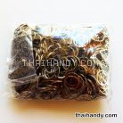 ห่วงพวงกุญแจแบนหนา พร้อมโซ่ข้อต่อสามเหลี่ยม ขนาด 2.5 cm  บรรจุ 100 อัน สีทองรมดำ