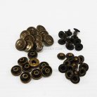 กระดุมแป๊กเหล็ก ขนาดแฟนซี (vt5) บรรจุ 100 ชุด สีทองรมดำ รูป 2