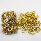 ตาไก่ เหล็ก ขนาด 11 mm (25) บรรจุ 100 ชุด สีทอง