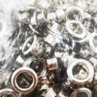 ตาไก่ เหล็ก ขนาด 13.8 mm (28) บรรจุ 10 กุรุส (1440 ชุด) สีนิเกิ้ล