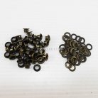 ตาไก่ เหล็ก ขนาด 5.7 mm (10) บรรจุ 100 ชุด สีทองรมดำ