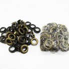 ตาไก่ เหล็ก ขนาด 13.8 mm (28) บรรจุ 100 ชุด สีทองรมดำ