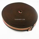 สายผ้า-ผ้ากุ๊น Cotton (ฝ้าย) ลายสลับ ขนาด 1.5 นิ้ว บรรจุ 50 หลา สีน้ำตาลเข้มแดงครีม