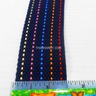 สายผ้า-ผ้ากุ๊น Cotton (ฝ้าย) ลายจุดไข่ปลา ขนาด 1.5 นิ้ว บรรจุ 1 เมตร สีกรม รูป 3