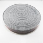 สายผ้า-ผ้ากุ๊น Cotton (ฝ้าย) ลายจุดไข่ปลา ขนาด 1.5 นิ้ว บรรจุ 50 หลา สีเทาเงิน