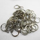 ห่วงพวงกุญแจแบนหนา พร้อมโซ่ข้อต่อสามเหลี่ยม ขนาด 2.5 cm  บรรจุ 500 อัน สีนิเกิ้ล รูป 2