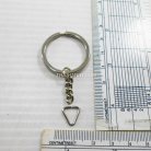 ห่วงพวงกุญแจแบนหนา พร้อมโซ่ข้อต่อสามเหลี่ยม ขนาด 2.5 cm  บรรจุ 500 อัน สีนิเกิ้ล รูป 3