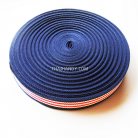 สายผ้า-ผ้ากุ๊น Cotton (ฝ้าย) ลายสลับ ขนาด 1.5 นิ้ว บรรจุ 50 หลา สีกรมบานเย็นครีม