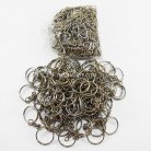 ห่วงพวงกุญแจ พร้อมโซ่ข้อต่อสามเหลี่ยม ขนาด 1.8 cm  บรรจุ 100 อัน สีนิเกิ้ล