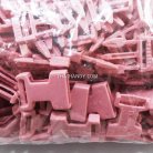 ตัวล็อคสายก้ามปูสี่เหลี่ยม พลาสติก ขนาด 1/2 นิ้ว (4 หุน) บรรจุ 100 อัน สีชมพู