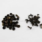 ตะปูย้ำหน้าเดียว หน้ากว้าง 8 มิล ขนาดขายาว 12 mm  บรรจุ 2000 ชุด สีทองรมดำ รูป 2