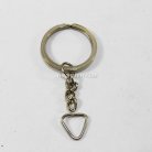 ห่วงพวงกุญแจแบนหนา พร้อมโซ่ข้อต่อสามเหลี่ยม ขนาด 2 cm  บรรจุ 10 อัน สีนิเกิ้ล รูป 2