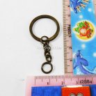ห่วงพวงกุญแจแบนหนา พร้อมโซ่ข้อต่อกลม ขนาด 2 cm  บรรจุ 10 อัน สีทองรมดำ รูป 3