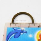 ห่วงพวงกุญแจแบนหนา พร้อมโซ่ข้อต่อกลม ขนาด 2 cm  บรรจุ 100 อัน สีทองรมดำ รูป 2