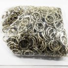 ห่วงพวงกุญแจแบนหนา พร้อมโซ่ข้อต่อสามเหลี่ยม ขนาด 2 cm  บรรจุ 500 อัน สีนิเกิ้ล