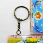 ห่วงพวงกุญแจ พร้อมโซ่ข้อต่อกลม ขนาด 3 cm  บรรจุ 10 อัน สีทองรมดำ รูป 2