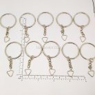 ห่วงพวงกุญแจ พร้อมโซ่ข้อต่อสามเหลี่ยม ขนาด 2.5 cm  บรรจุ 10 อัน สีนิเกิ้ล