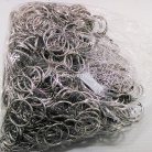 ห่วงพวงกุญแจ พร้อมโซ่ข้อต่อสามเหลี่ยม ขนาด 2.5 cm  บรรจุ 500 อัน สีนิเกิ้ล