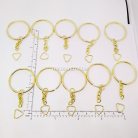 ห่วงพวงกุญแจ พร้อมโซ่ข้อต่อสามเหลี่ยม ขนาด 2.5 cm  บรรจุ 10 อัน สีทอง