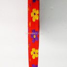 สายผ้า-ผ้ากุ๊น Cotton (ฝ้าย) การ์ตูน 2 หน้า ขนาด 3 หุน (1 cm) บรรจุ 1 เมตร สีแดงดอกไม้ รูป 2