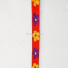 สายผ้า-ผ้ากุ๊น Cotton (ฝ้าย) การ์ตูน 2 หน้า ขนาด 3 หุน (1 cm) บรรจุ 50 เมตร สีแดงดอกไม้ รูป 2