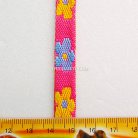 สายผ้า-ผ้ากุ๊น Cotton (ฝ้าย) การ์ตูน 2 หน้า ขนาด 3 หุน (1 cm) บรรจุ 50 เมตร สีชมพูเหลืองดอกไม้ รูป 3