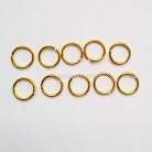 ห่วงอลูมิเนียมกลม ขนาด 9 mm #16  บรรจุ 10 อัน สีทอง