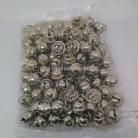 กระพรวนเหล็ก เงา ขนาด 12 mm  บรรจุ 100 อัน สีเงิน