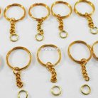 ห่วงพวงกุญแจ พร้อมโซ่ข้อต่อกลม ขนาด 2.5 cm  บรรจุ 500 อัน สีทอง รูป 2