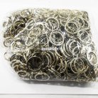 ห่วงพวงกุญแจแบนหนา พร้อมโซ่ข้อต่อสามเหลี่ยม ขนาด 3 cm  บรรจุ 500 อัน สีนิเกิ้ล