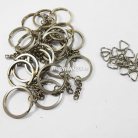 ห่วงพวงกุญแจแบนหนา พร้อมโซ่ข้อต่อสามเหลี่ยม ขนาด 3 cm  บรรจุ 100 อัน สีนิเกิ้ล