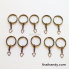 ห่วงพวงกุญแจแบนหนา พร้อมโซ่ข้อต่อสามเหลี่ยม ขนาด 3 cm  บรรจุ 10 อัน สีทองรมดำ