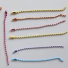 โซ่ไข่ปลา สายพร้อมข้อต่อ ขนาด 2.4 mm  บรรจุ 100 เส้น สีคละสี รูป 2