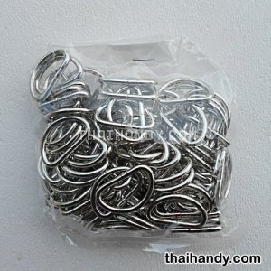 ห่วงเหล็กตัว D  ขนาด 1 นิ้ว บรรจุ 100 อัน สีนิเกิ้ล รูปเต็ม