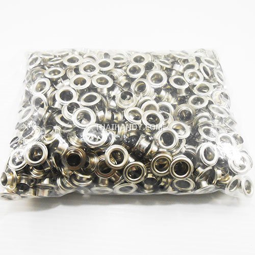 ตาไก่ เหล็ก ขนาด 11 mm (25) บรรจุ 100 ชุด สีนิเกิ้ล รูปเต็ม