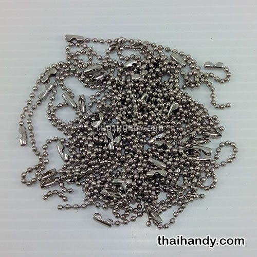 โซ่ไข่ปลา สายพร้อมข้อต่อ ขนาด 2.4 mm  บรรจุ 100 เส้น สีนิเกิ้ล รูปเต็ม