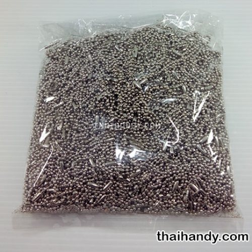 โซ่ไข่ปลา สายพร้อมข้อต่อ ขนาด 2.4 mm  บรรจุ 500 เส้น สีนิเกิ้ล รูปเต็ม