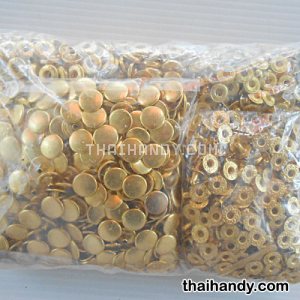 กระดุมแป๊กเหล็ก ขนาดหน้ากว้าง 13 mm (vt5) บรรจุ 100 ชุด สีทอง รูปเต็ม