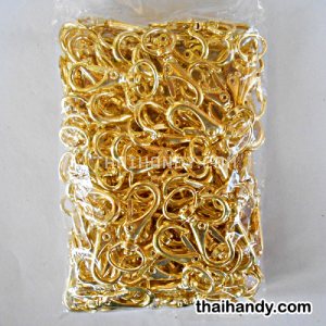 คอหมาโลหะ ตะขอ ขนาด 1.68x3.44 cm  บรรจุ 100 อัน สีทอง รูปเต็ม