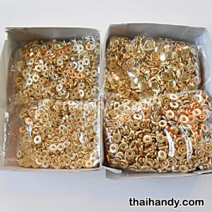 กระดุมแป๊กเหล็ก ขนาดหน้ากว้าง 13 mm (vt5) บรรจุ 720 ชุด สีทอง รูปเต็ม